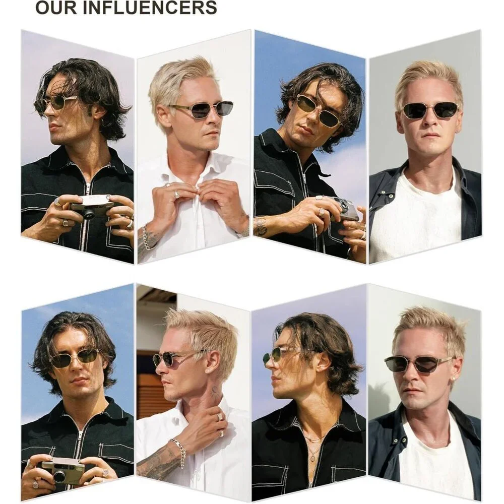 Unisex Metal Hexagon Sunglasses UV400 Polarized Retro Shades for Women Men